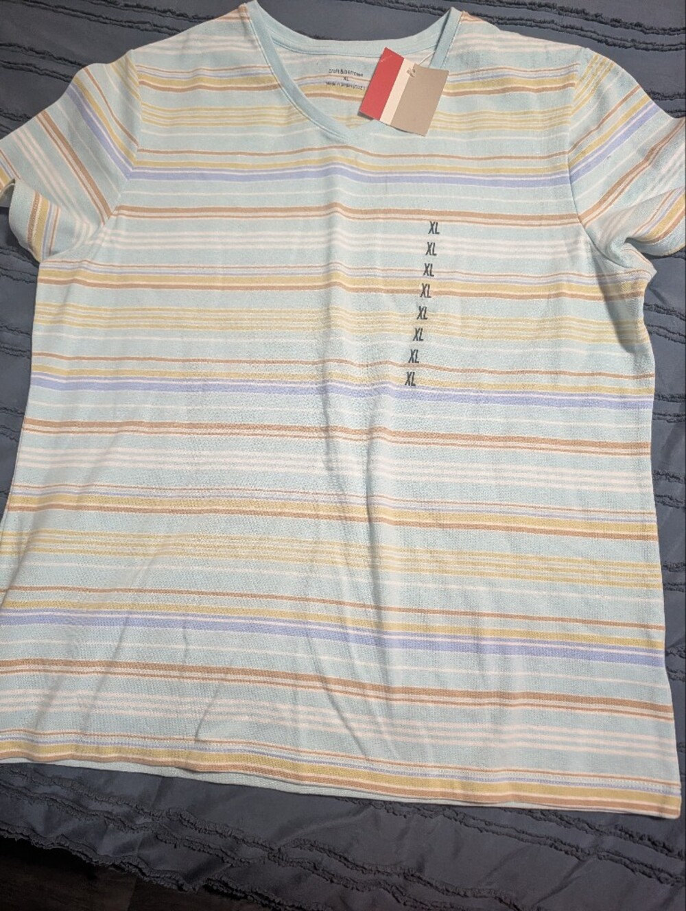 croft & barrow Pastel Striped Tee in Light Blue, Beige, Lavender